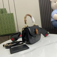 Gucci Women Bamboo 1947 Mini Top Handle Bag-Black 786482AADJQ1060 (1)