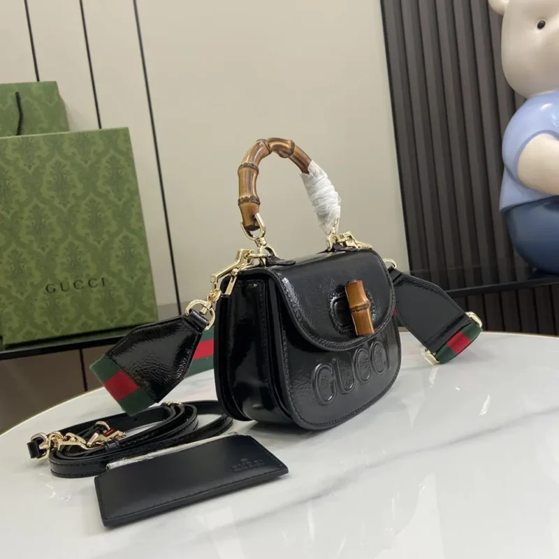 Gucci Women Bamboo 1947 Mini Top Handle Bag-Black 786482AADJQ1060