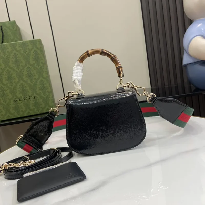 Gucci Women Bamboo 1947 Mini Top Handle Bag-Black 786482AADJQ1060