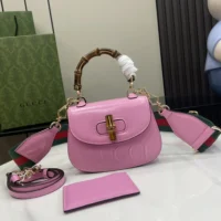 Gucci Women Bamboo 1947 Mini Top Handle Bag-Pink 786482AADJQ5642 (1)