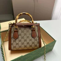 Gucci Women Diana Crystal Mini Tote Bag 70744921HRG2687 (1)