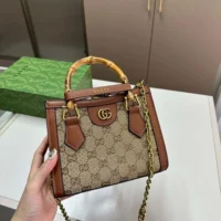Gucci Women Diana Crystal Mini Tote Bag 70744921HRG2687 (1)