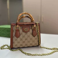 Gucci Women Diana Crystal Mini Tote Bag 70744921HRG2687 (1)
