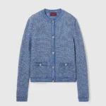 Gucci Women Fine Cotton Crewneck Cardigan 818643XKENR4179