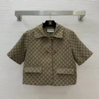 Gucci Women GG Canvas Jacket with Horsebit 820434Z8BZF2580 (1)