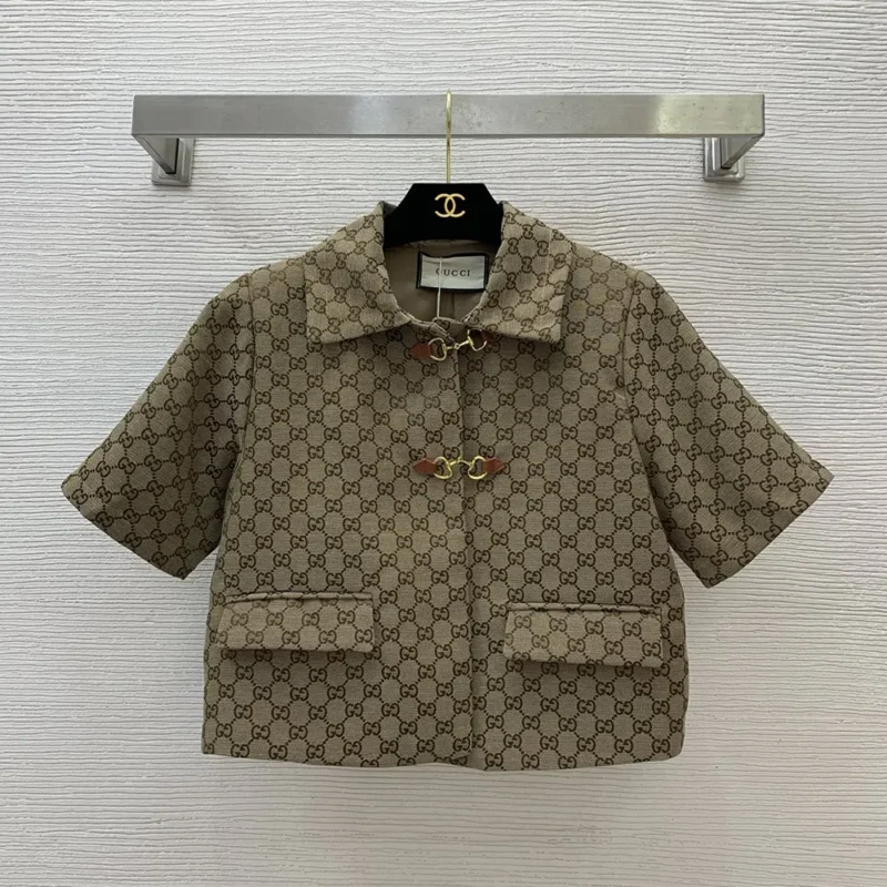 Gucci Women GG Canvas Jacket with Horsebit 820434Z8BZF2580