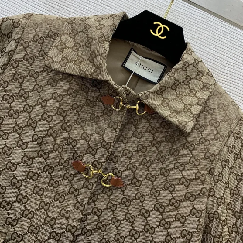 Gucci Women GG Canvas Jacket with Horsebit 820434Z8BZF2580