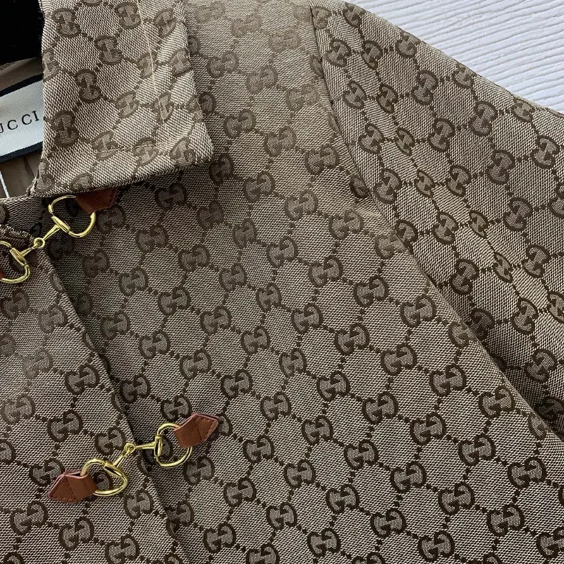 Gucci Women GG Canvas Jacket with Horsebit 820434Z8BZF2580