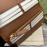 Gucci Women GG Emblem Continental Wallet-Brown 821802FAD6L9758 (1)