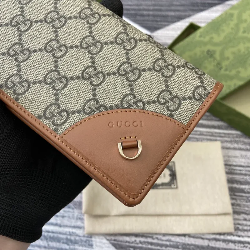 Gucci Women GG Emblem Continental Wallet-Brown 821802FAD6L9758