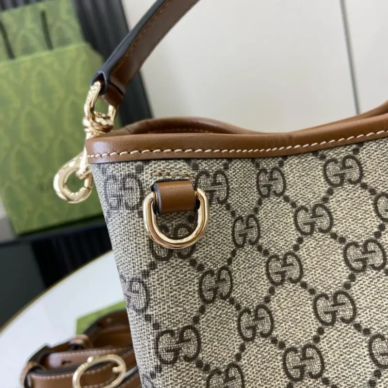 Gucci Women GG Emblem Small Bucket Bag 815118FAD6L9758