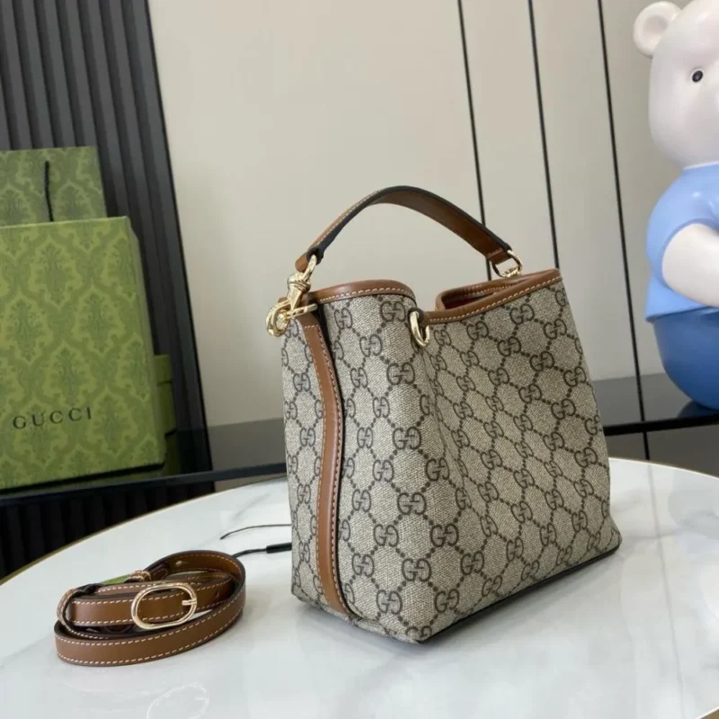 Gucci Women GG Emblem Small Bucket Bag 815118FAD6L9758