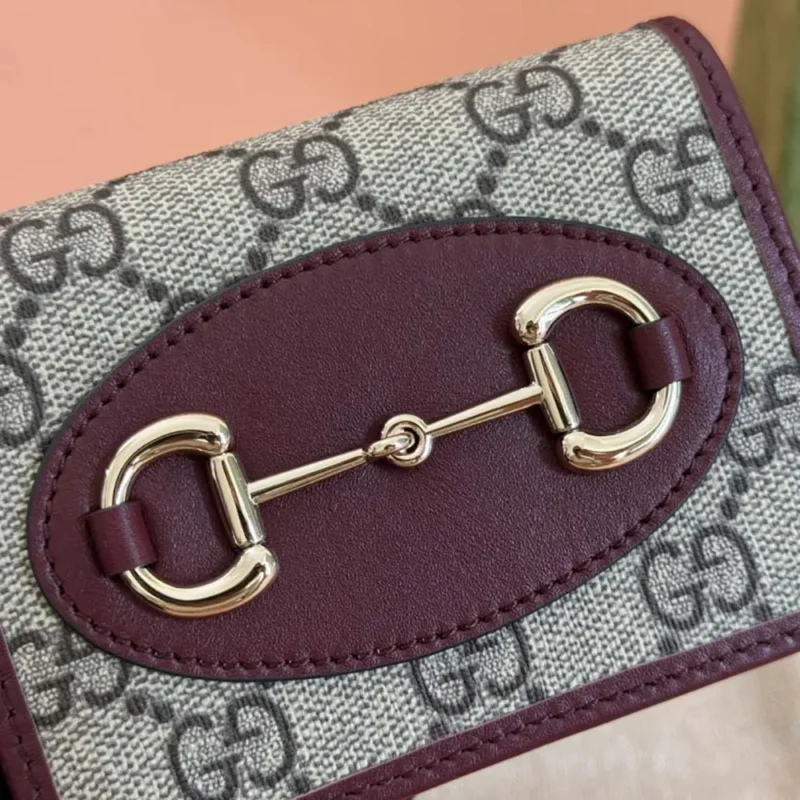Gucci Women Horsebit 1955 Card Case Wallet 621887FAD6L9756