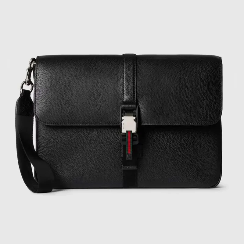 Gucci Women Medium Business Case with Web-Black 816755AAEF61042