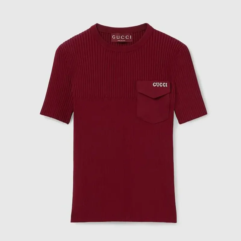 Gucci Women Rib Fabric Top with Intarsia 829857XKEV26320