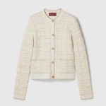 Gucci Women Wool and Lame Check Jacquard Cardigan 805754XKEDI9237