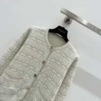 Gucci Women Wool and Lame Check Jacquard Cardigan 805754XKEDI9237 (1)