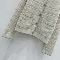 Gucci Women Wool and Lame Check Jacquard Cardigan 805754XKEDI9237 (1)
