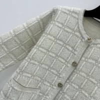 Gucci Women Wool and Lame Check Jacquard Cardigan 805754XKEDI9237 (1)