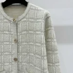 Gucci Women Wool and Lame Check Jacquard Cardigan 805754XKEDI9237