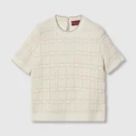 Gucci Women Wool and Lame Check Jacquard Top 811552XKEDI9237