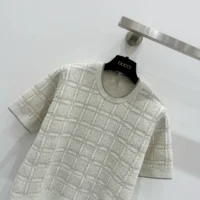 Gucci Women Wool and Lame Check Jacquard Top 811552XKEDI9237 (1)