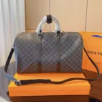Louis Vuitton LV Unisex Damier Graphite World Map Keepall Bandouliere 50