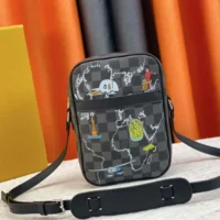 Louis Vuitton LV Unisex Renaissance Map Damier Graphite PM Danube Slim Bag (1)