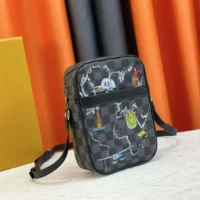 Louis Vuitton LV Unisex Renaissance Map Damier Graphite PM Danube Slim Bag (1)