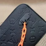 Louis Vuitton LV Unisex Taurillon Monogram Leather Solar Ray Soft Pochette Volga Belt Bag-Black