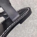 Sandales gladiateur Louis Vuitton LV pour femme en cuir noir et toile monogrammée