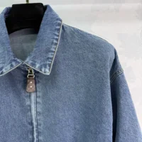Louis Vuitton LV Women Denim Bomber Jacket-Blue 1AHHRU (1)