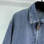 Louis Vuitton LV Women Denim Bomber Jacket-Blue 1AHHRU