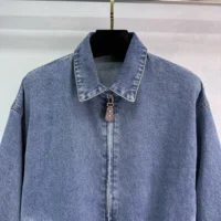 Louis Vuitton LV Women Denim Bomber Jacket-Blue 1AHHRU (1)