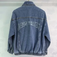 Louis Vuitton LV Women Denim Bomber Jacket-Blue 1AHHRU (1)