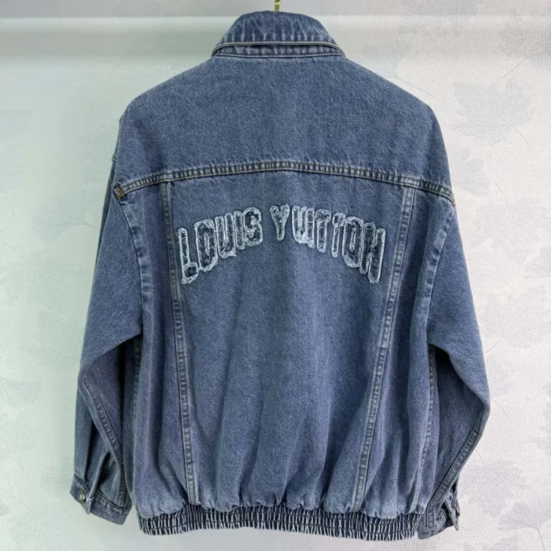Louis Vuitton LV Women Denim Bomber Jacket-Blue 1AHHRU
