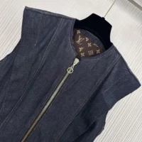 Louis Vuitton LV Women Denim Flounce Dress 1AHGY1 (1)