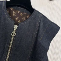 Louis Vuitton LV Women Denim Flounce Dress 1AHGY1 (1)