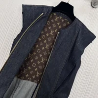 Louis Vuitton LV Women Denim Flounce Dress 1AHGY1 (1)