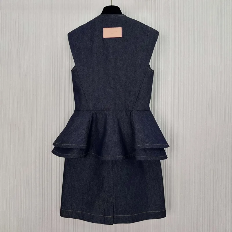 Louis Vuitton LV Women Denim Flounce Dress 1AHGY1