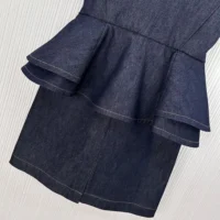 Louis Vuitton LV Women Denim Flounce Dress 1AHGY1 (1)