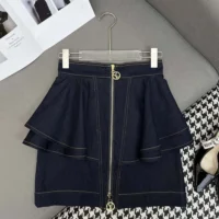 Louis Vuitton LV Women Denim Flounce Skirt 1AHGXT (1)