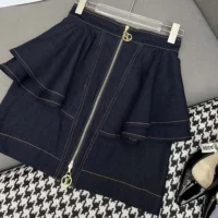 Louis Vuitton LV Women Denim Flounce Skirt 1AHGXT (1)