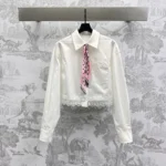 Louis Vuitton LV Women Lace Trim Shirt 1AHGWW