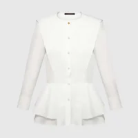 Louis Vuitton LV Women Poplin Peplum Blouse 1AHHMN (1)