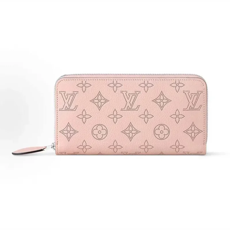 Louis Vuitton LV Women Zippy Wallet Mahina Perforated Calf Leather-Pink