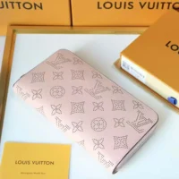 Louis Vuitton LV Women Zippy Wallet Mahina Perforated Calf Leather-Pink (1)