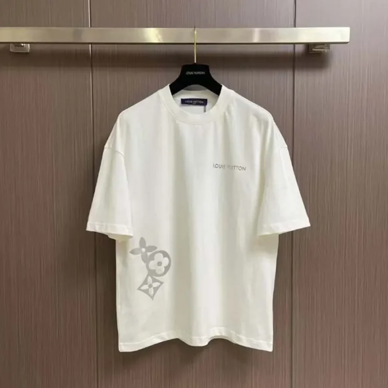 Louis Vuitton Men Embossed LV Cotton T-Shirt-White