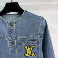 Louis Vuitton Women Denim Fitted Jacket-Blue 1AHHS5 (1)