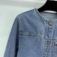 Louis Vuitton Women Denim Fitted Jacket-Blue 1AHHS5 (1)